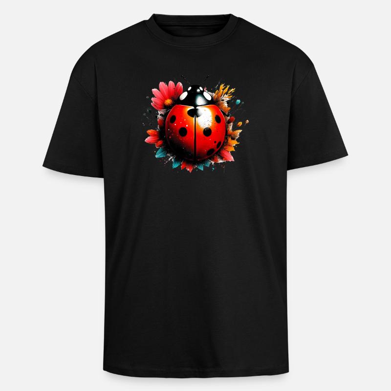 Marienkäfer - Oversized Heavyweight Unisex T-Shirt - Schwarz