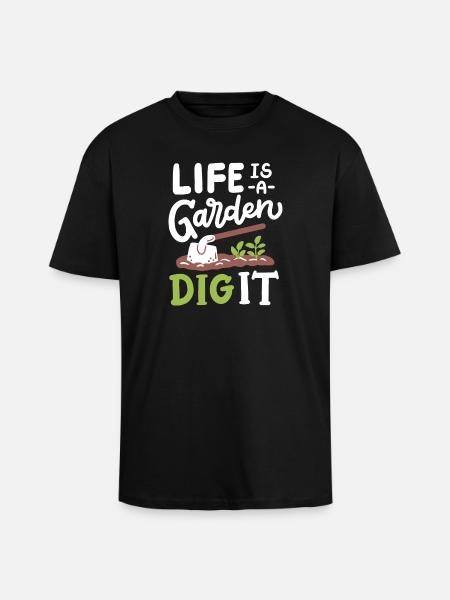 Garten Gartenarbeit - Oversized Heavyweight Unisex T-Shirt - Schwarz