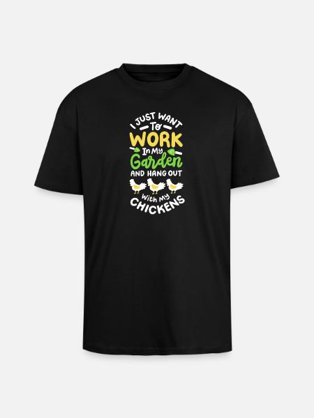 Garten Gartenarbeit - Oversized Heavyweight Unisex T-Shirt - Schwarz