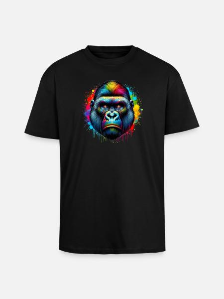 Gorille - T-shirt unisexe oversize épais - noir