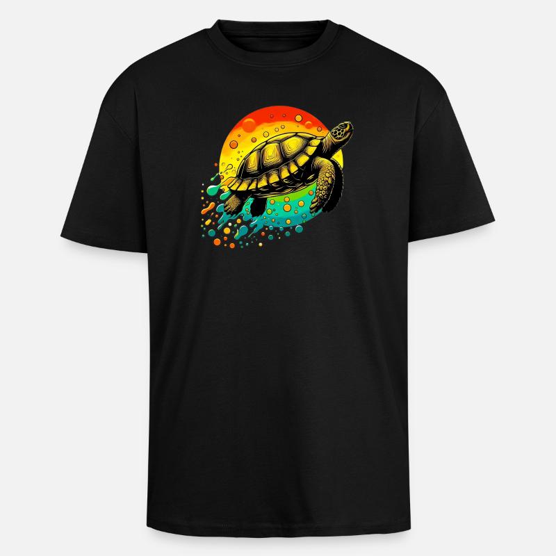 Tortue - T-shirt unisexe oversize épais - noir