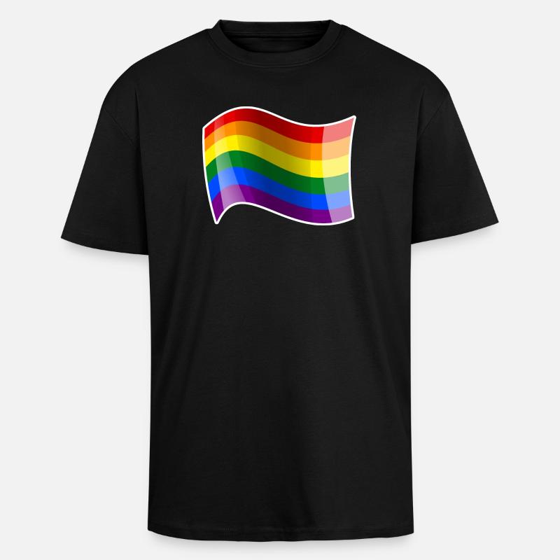 Scintillement d’énergie des ondes arc-en-ciel - T-shirt unisexe oversize épais - noir