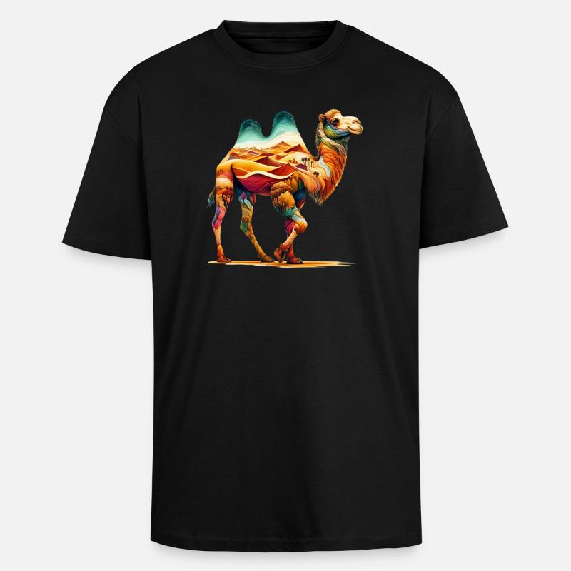 Kamel - Oversized Heavyweight Unisex T-Shirt - Schwarz