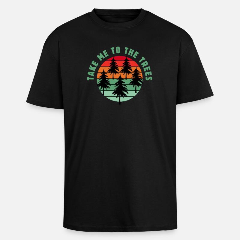 Bring mich zu den Bäumen - Oversized Heavyweight Unisex T-Shirt - Schwarz