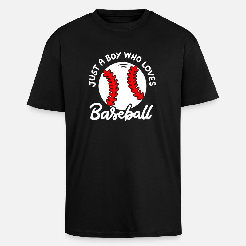 Baseball Baseballspieler - Oversized Heavyweight Unisex T-Shirt - Schwarz