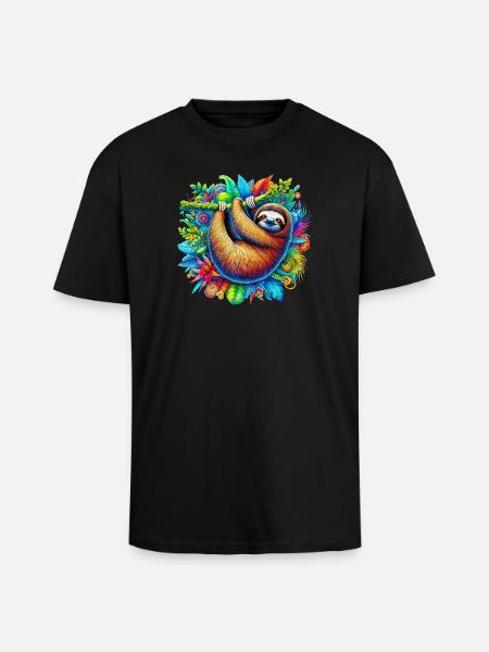 Sloth - Unisex Oversized Heavyweight T-shirt - black