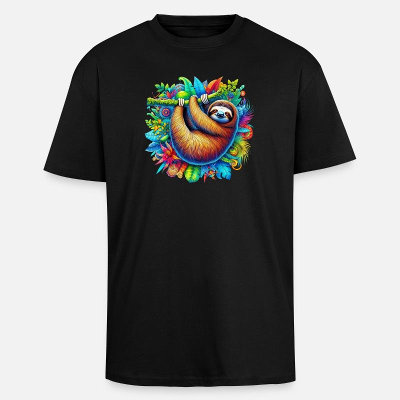 Sloth - Unisex Oversized Heavyweight T-shirt - black