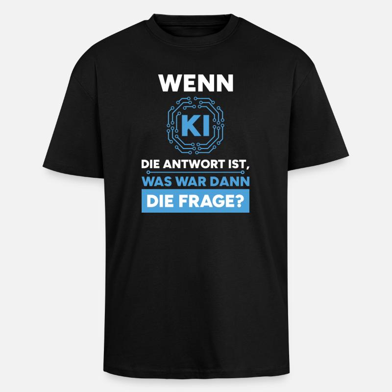 Intelligence artificielle Question Réponse Dire - T-shirt unisexe oversize épais - noir