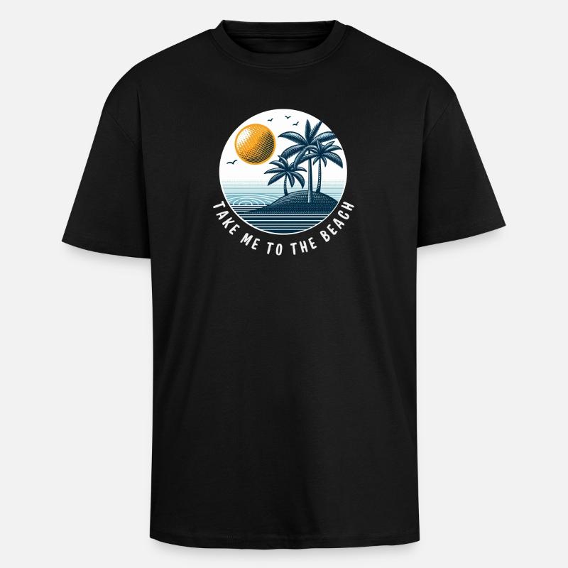 Emmenez-moi à la plage - T-shirt unisexe oversize épais - noir