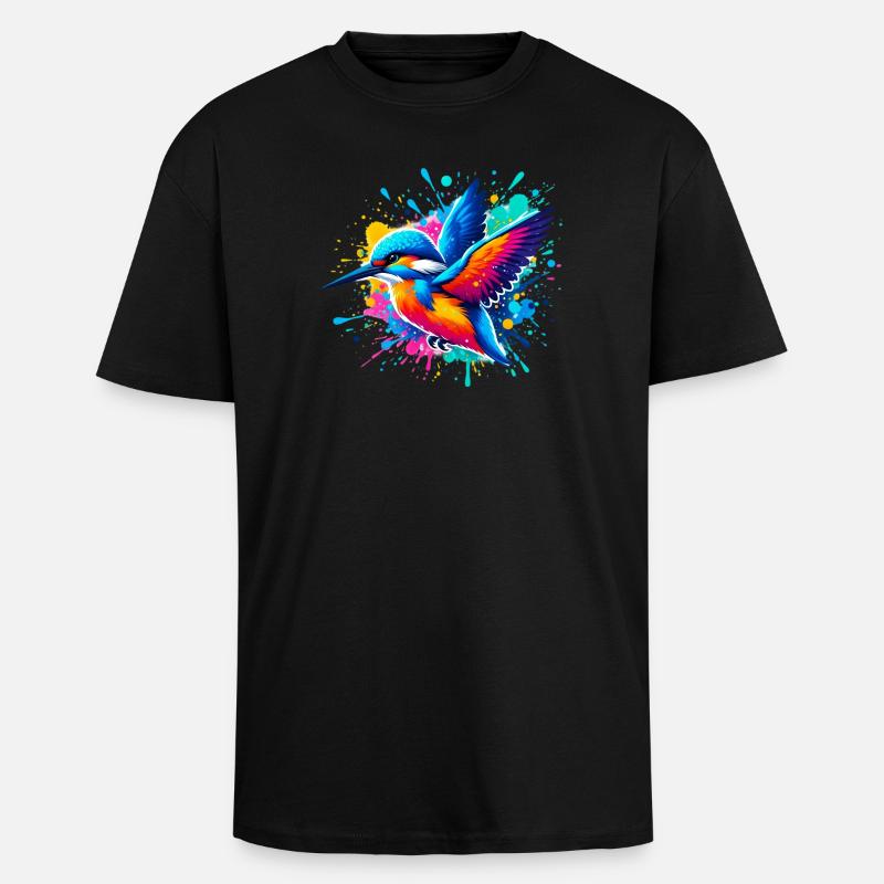 Eisvogel - Oversized Heavyweight Unisex T-Shirt - Schwarz