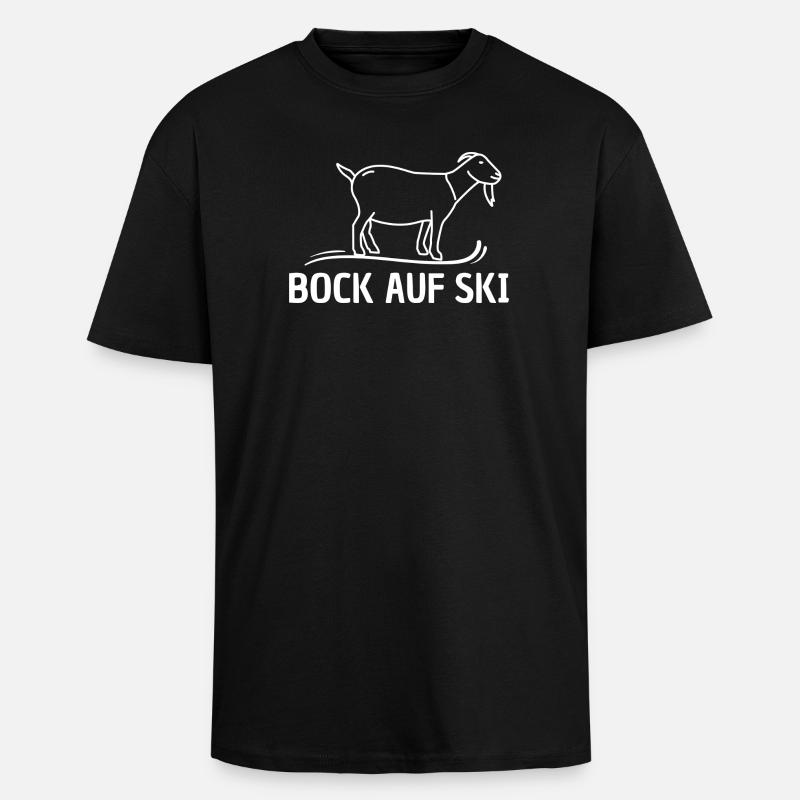 Bock auf Ski - Oversized Heavyweight Unisex T-Shirt - Schwarz