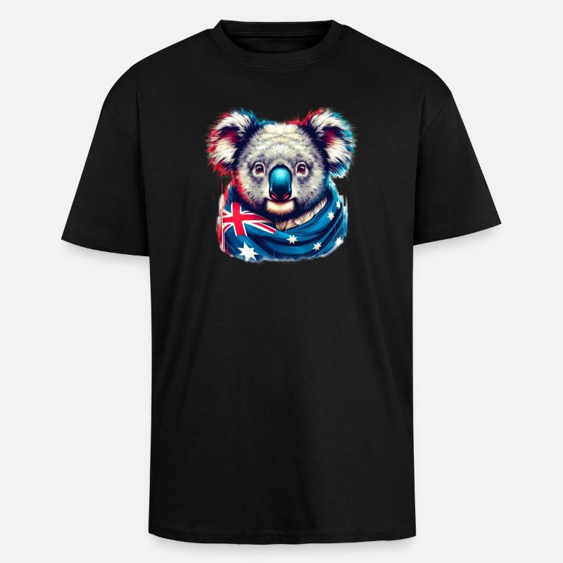 Koala - T-shirt unisexe oversize épais - noir