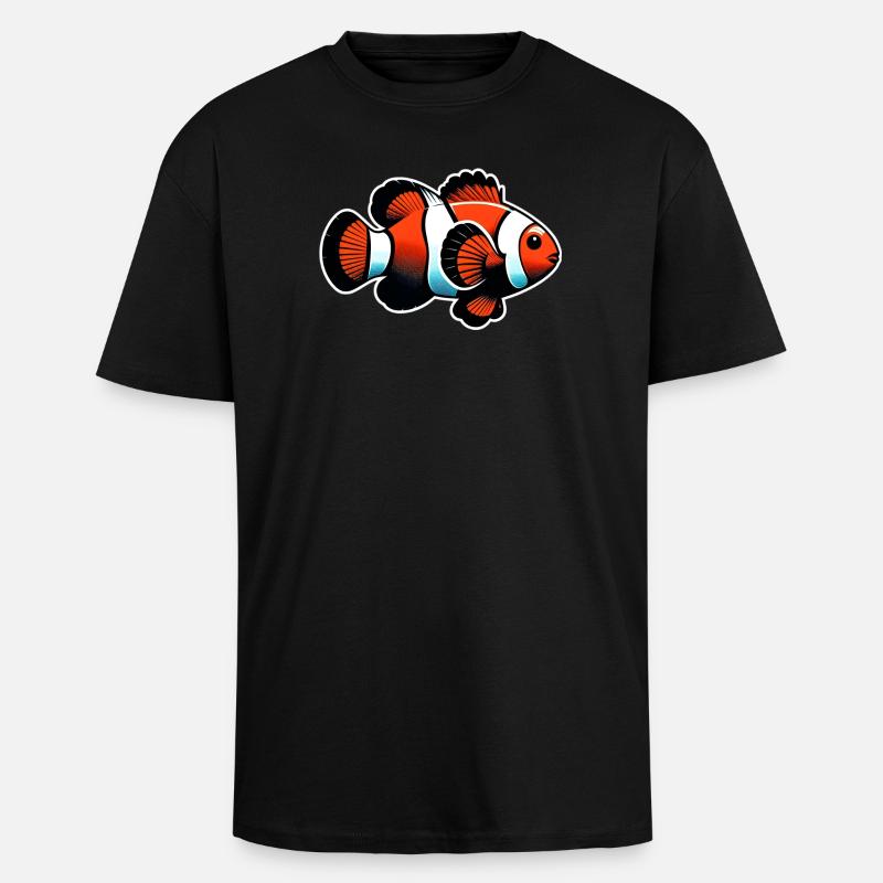 Clownfische - Oversized Heavyweight Unisex T-Shirt - Schwarz