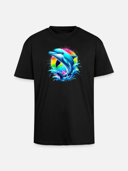Dolphin - Unisex Oversized Heavyweight T-shirt - black