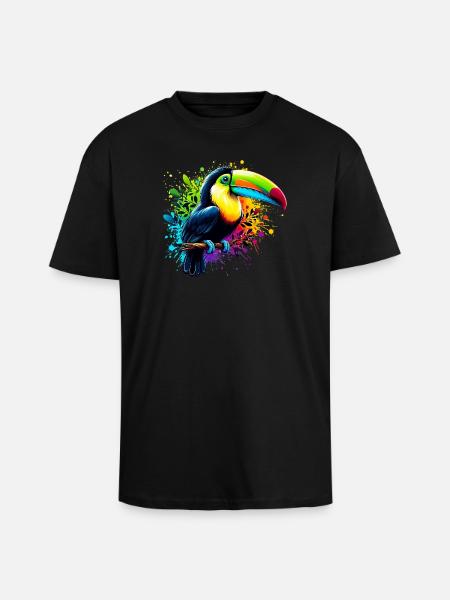 Toucan - Unisex Oversized Heavyweight T-shirt - black