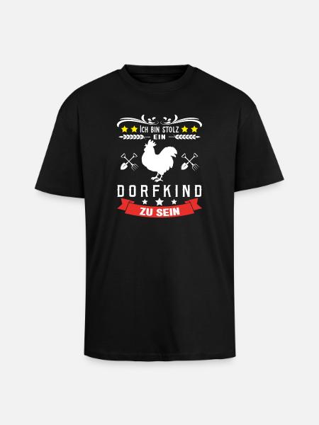 Dorfkind stolz - Oversized Heavyweight Unisex T-Shirt - Schwarz