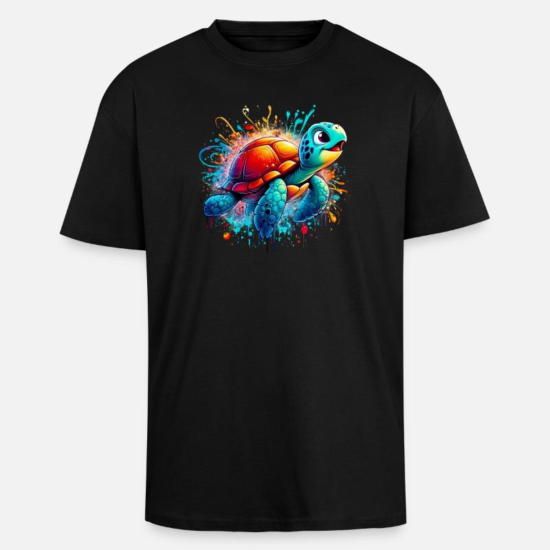 Schildkröte - Oversized Heavyweight Unisex T-Shirt - Schwarz