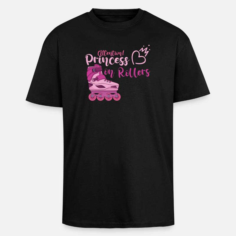 Inline Skates Rollerblades - Oversized Heavyweight Unisex T-Shirt - Schwarz