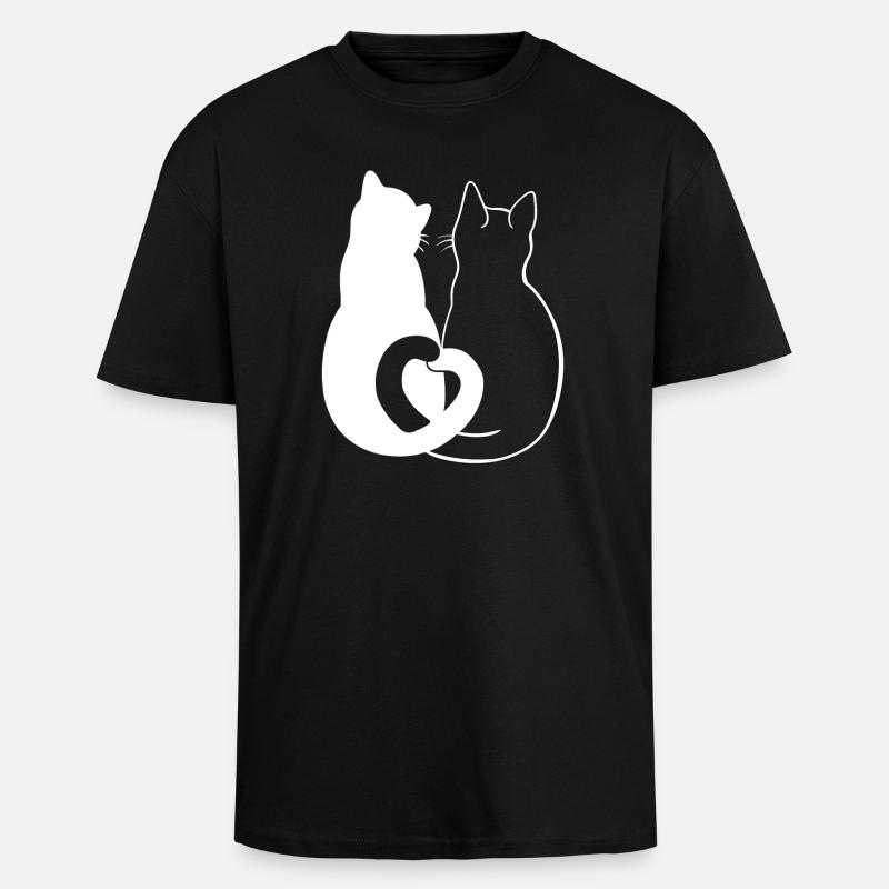 Aimant Chats Silhouette Art - T-shirt unisexe oversize épais - noir