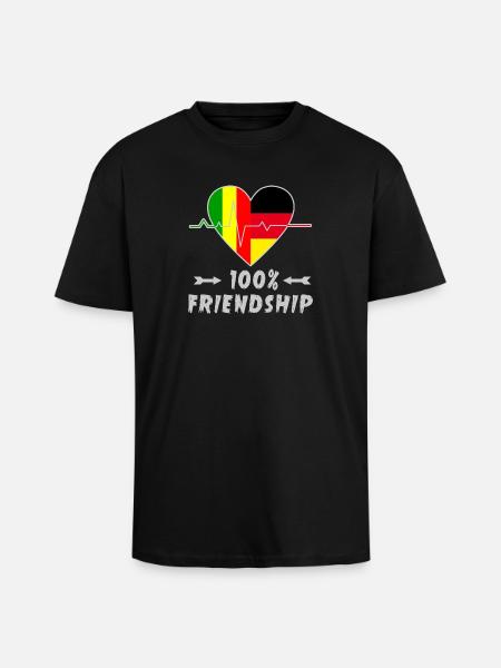 Mali and Germany 100% friendship - Unisex Oversized Heavyweight T-shirt - black