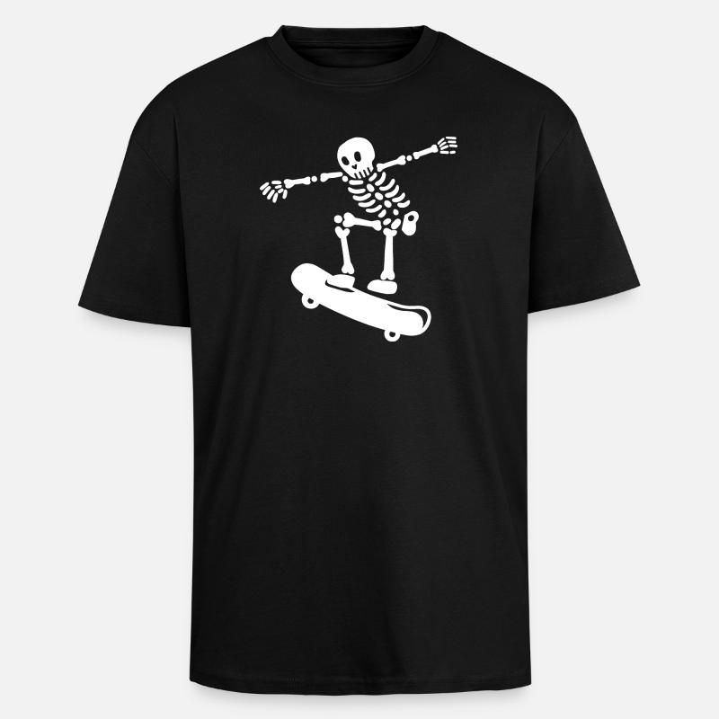 Skateboarding Skeleton Skateboarder - Oversized Heavyweight Unisex T-Shirt - Schwarz