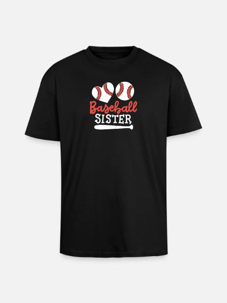 Baseball Schwester - Oversized Heavyweight Unisex T-Shirt - Schwarz