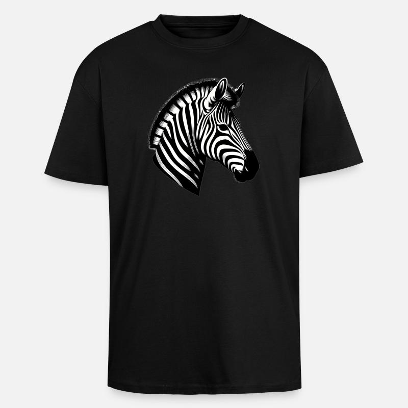 Zebra - Unisex Oversized Heavyweight T-shirt - black