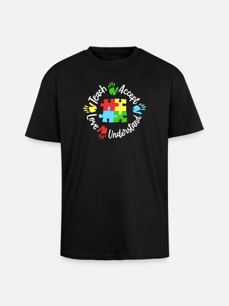 Autismus Bewusstsein Lehrer - Oversized Heavyweight Unisex T-Shirt - Schwarz