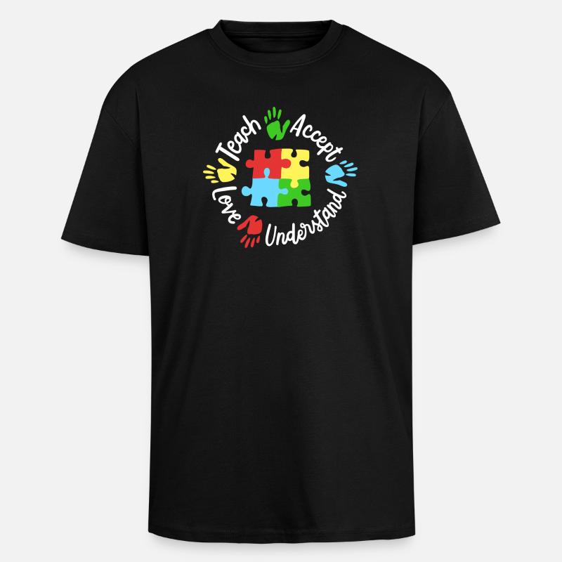 Autismus Bewusstsein Lehrer - Oversized Heavyweight Unisex T-Shirt - Schwarz
