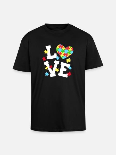 Autismus Bewusstsein - Oversized Heavyweight Unisex T-Shirt - Schwarz