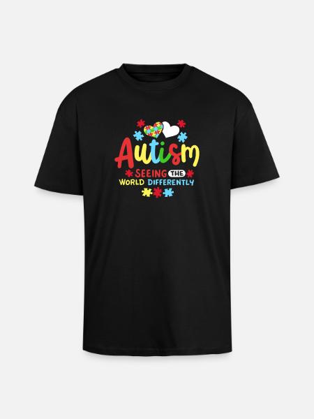 Autismus Bewusstsein autistische Kinder - Oversized Heavyweight Unisex T-Shirt - Schwarz