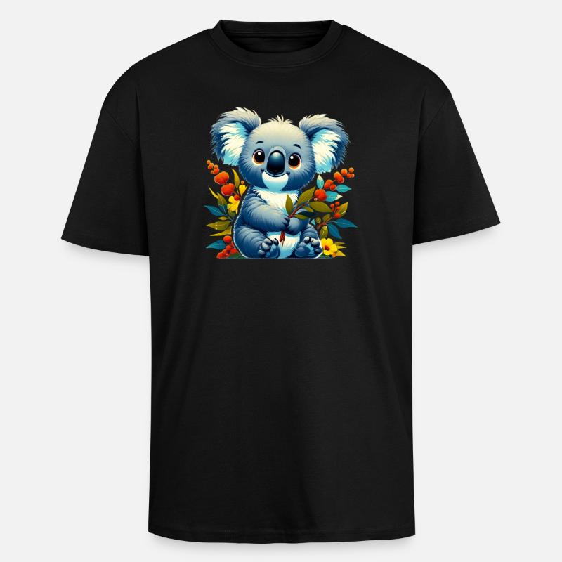 Koala - T-shirt unisexe oversize épais - noir