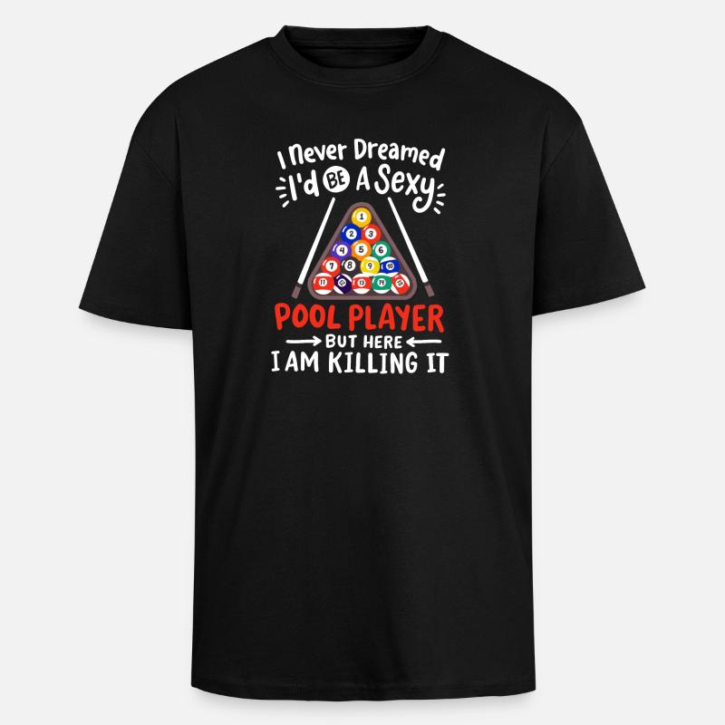 Billard Billardspielerin - Oversized Heavyweight Unisex T-Shirt - Schwarz