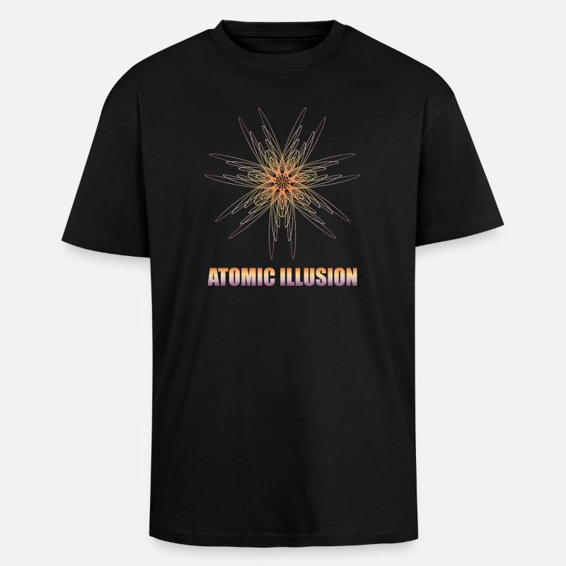 geometrical form ATOMIC ILLUSION - Oversized Heavyweight Unisex T-Shirt - Schwarz
