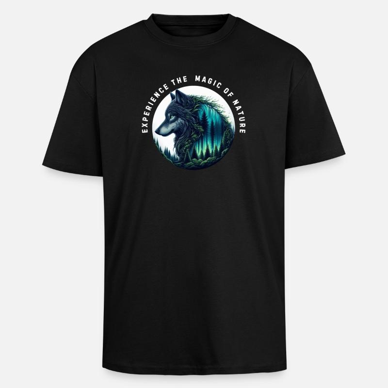 Die Magie der Wolfsnatur - Oversized Heavyweight Unisex T-Shirt - Schwarz