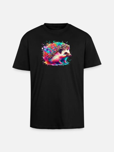 Hérisson - T-shirt unisexe oversize épais - noir