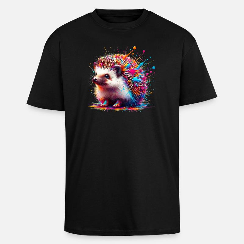 Hérisson - T-shirt unisexe oversize épais - noir