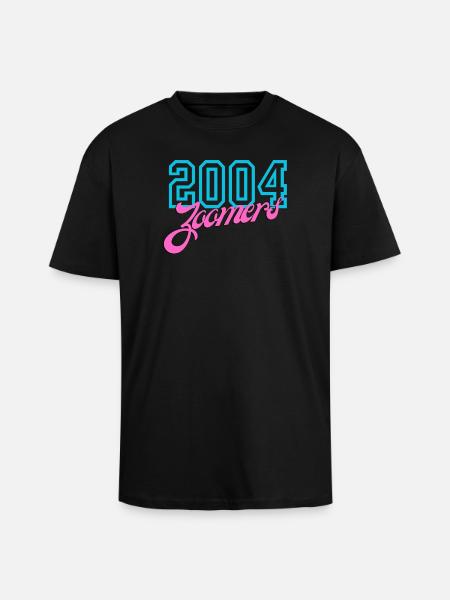 2004 Zomers Retro Neon Tee - Unisex Oversized Heavyweight T-shirt - black