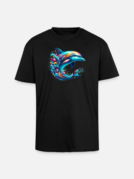 Dolphin - Unisex Oversized Heavyweight T-shirt - black