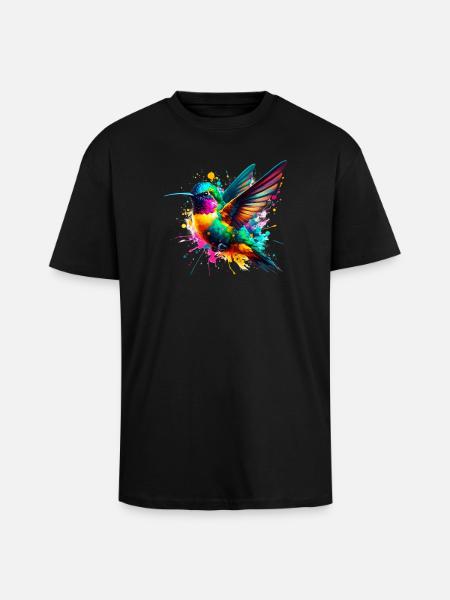 Hummingbird - Unisex Oversized Heavyweight T-shirt - black