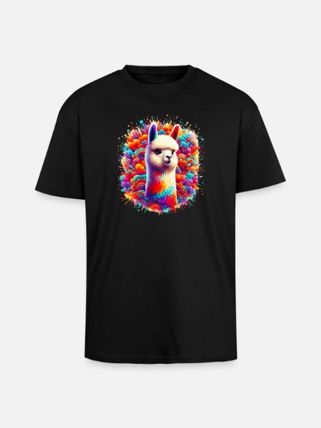 Alpaca - Unisex Oversized Heavyweight T-shirt - black