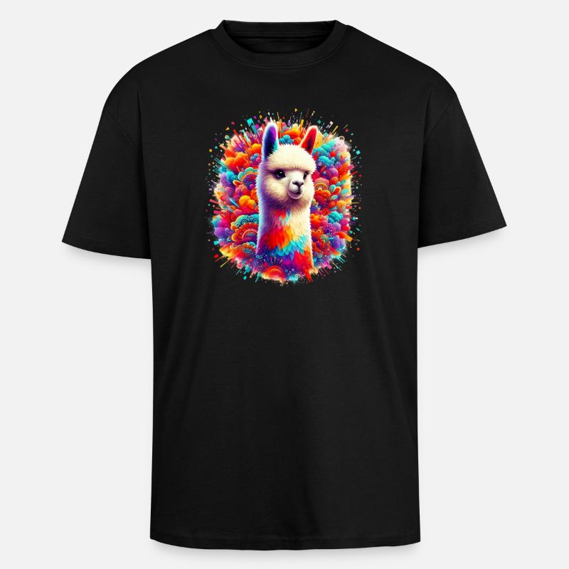 Alpaca - Unisex Oversized Heavyweight T-shirt - black