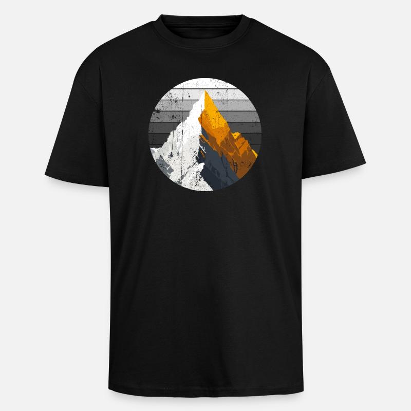 Gradient Peak Summit - Unisex Oversized Heavyweight T-shirt - black