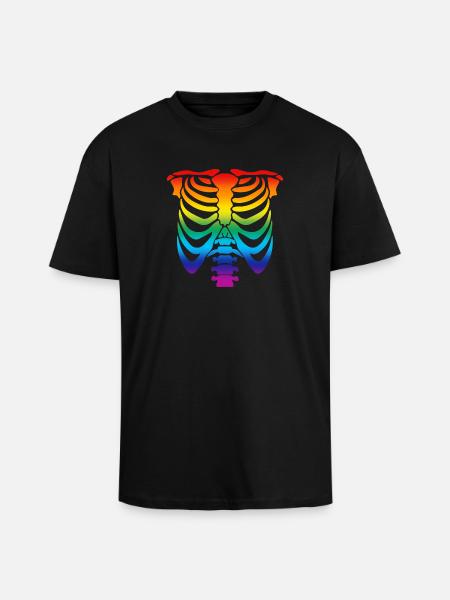 rainbow skeleton - rainbow skeleton - Unisex Oversized Heavyweight T-shirt - black