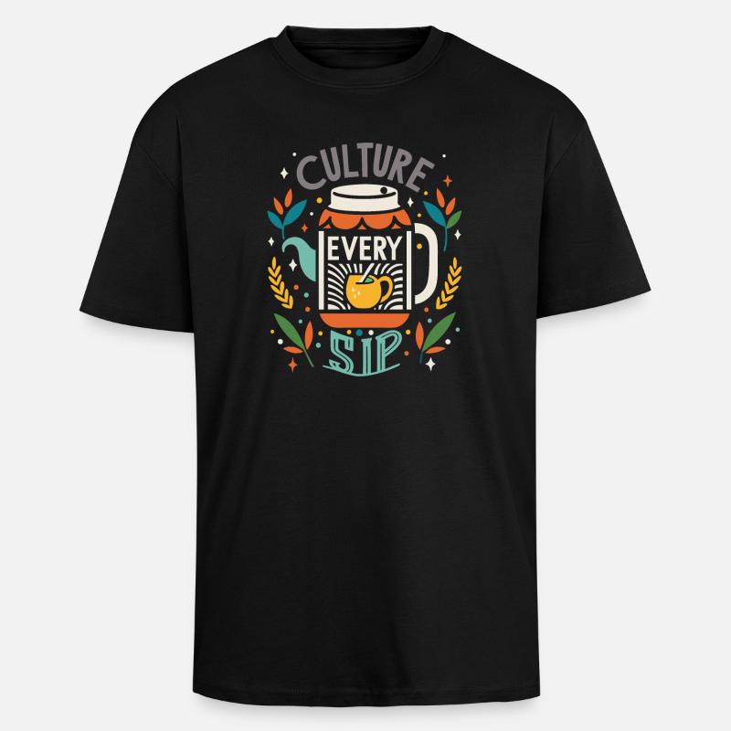 Propulsé par le champignon Kombucha - T-shirt unisexe oversize épais - noir