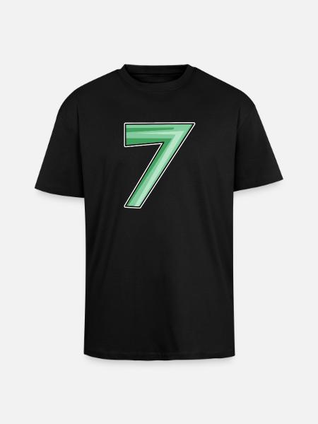 Seven motif number 7 - Unisex Oversized Heavyweight T-shirt - black