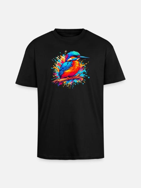 Kingfisher - Unisex Oversized Heavyweight T-shirt - black