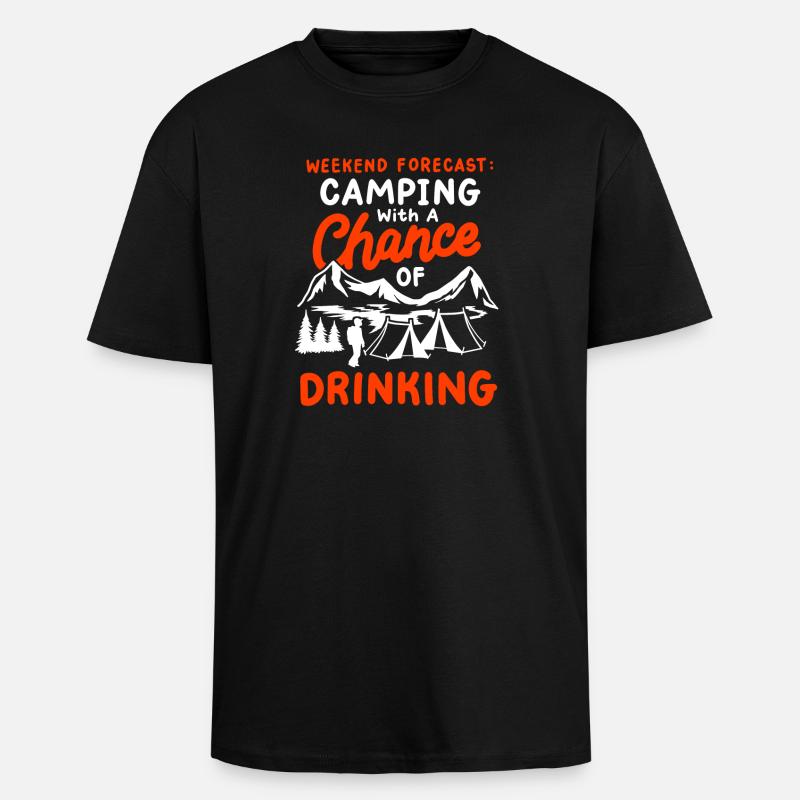 Camping Camper - Oversized Heavyweight Unisex T-Shirt - Schwarz