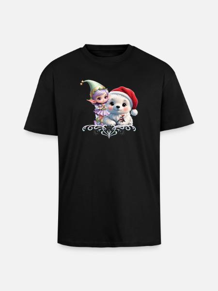 Freunde in einer Fantasiewelt - Oversized Heavyweight Unisex T-Shirt - Schwarz