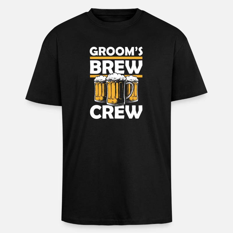 Grooms brew crew - Oversized Heavyweight Unisex T-Shirt - Schwarz